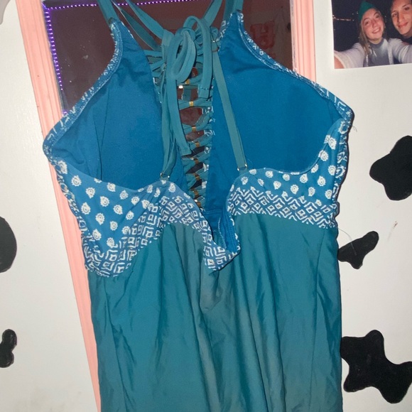 blue halter top bathing suit size XL - Picture 3 of 3